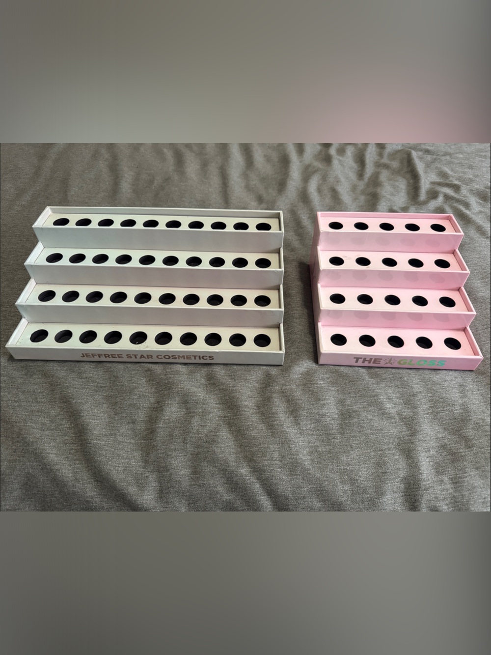 Jeffree Star Makeup Organizer Racks in White and Pink
